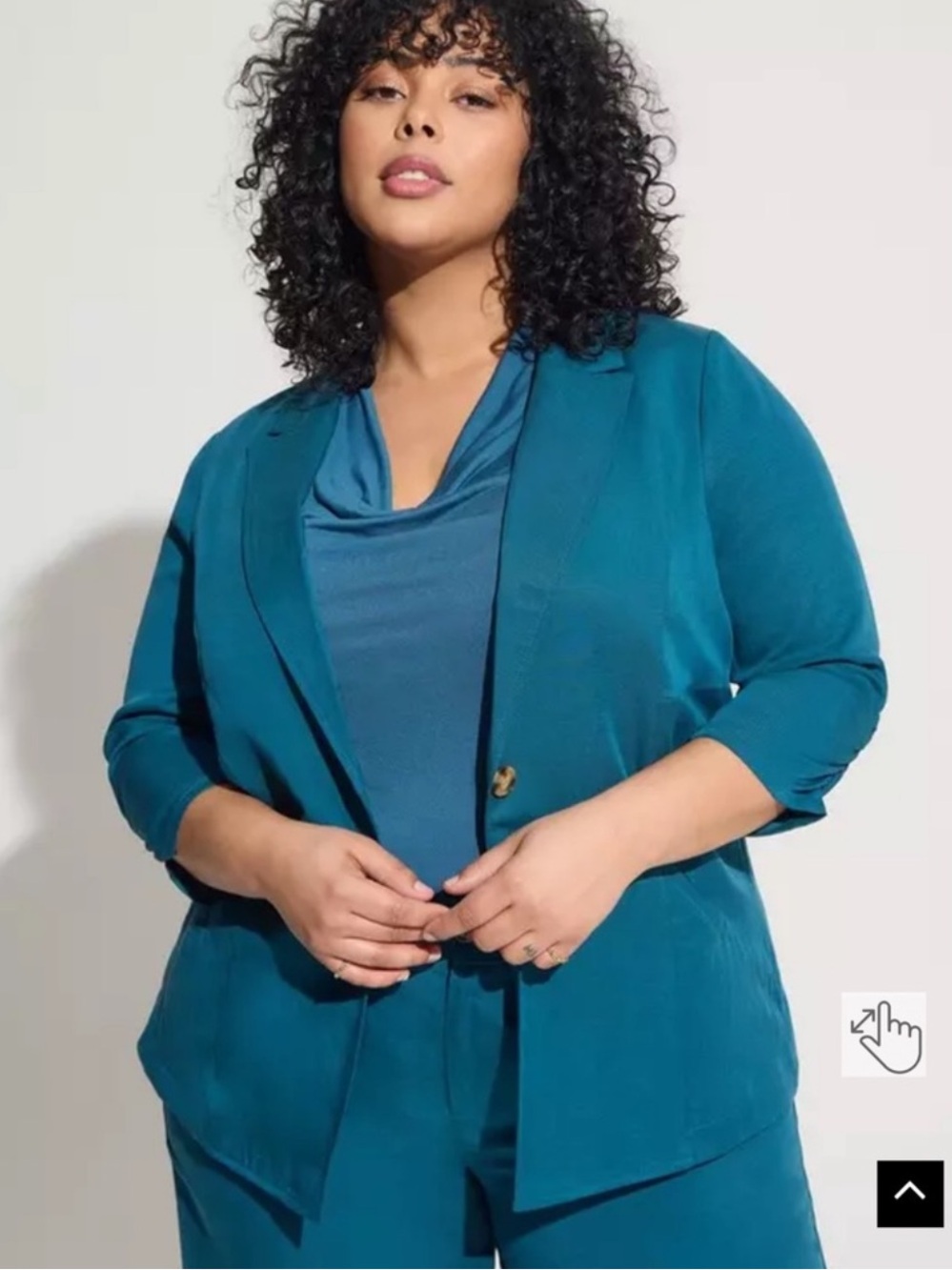 Torrid Studio Linen Blazer Legion Blue size 1X